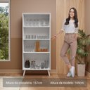 Ver imagem 4 de Cristaleira 70 Cm 2 Portas de Vidro com Pés Cônicos Branco Madesa