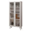 Ver imagem 2 de Cristaleira 70 Cm 2 Portas de Vidro com Pés Cônicos Branco Madesa