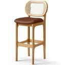 Ver imagem 6 de Kit 05 Banquetas Altas para Cozinha Bancada Sala Tela Betta Fixa L02 Couríssimo Marrom - Lyam