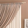 Cortina Para Sala bege Avelã 3m x 2,6m Varão Simples - 2