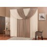 Cortina Para Sala bege Avelã 3m x 2,6m Varão Simples - 1