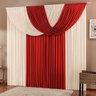 Cortina Para Sala Vermelha 3m x 2,6m Varão Simples - 3