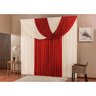 Cortina Para Sala Vermelha 3m x 2,6m Varão Simples - 1