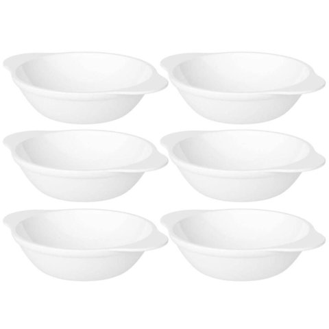 Kit 6 Cumbucas Branca Coza Uno 100ml Plástica Bowl Tigela Cozinha Sobremesas