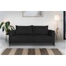 Sofá Viena 3 Lugares Bouclê Preto 2.00m Pés em Aço para Sala Bz Home Decor - 1