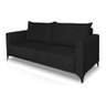 Sofá Viena 3 Lugares Bouclê Preto 2.00m Pés em Aço para Sala Bz Home Decor - 2