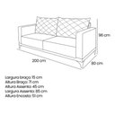 Ver imagem 7 de Sofá Viena 3 Lugares Bouclê Preto 2.00m Pés em Aço para Sala Bz Home Decor
