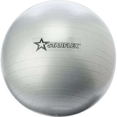 Bola de Pilates 85cm Cinza Anti Estouro com Bomba de Ar Ginastica Yoga Fitness - Starflex