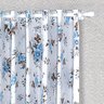 Cortina Para Sala e Quarto Azul Estampado Floral 3m x 2,6m Varão Simples - 2