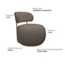 Ver imagem 3 de Poltrona Decorativa Greta Base Giratória Ouro Fosco Bouclé Marrom - Nexta Casa