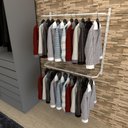 Ver imagem 1 de Arara de Roupas Closet Quarto com 4 Peças Cremalheira 100x100 Cm Cor Branco Modelo Clst1p28