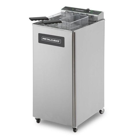 FRITADEIRA ELÉTRICA ZONA FRIA COM PEDESTAL METALCUBAS 15 LITROS FOE15P 5000W 220V