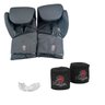 Kit luvas de Boxe Muay Thai Naja Black + Bandagem + Protetor Bucal KIT Black 16 Preto - 2