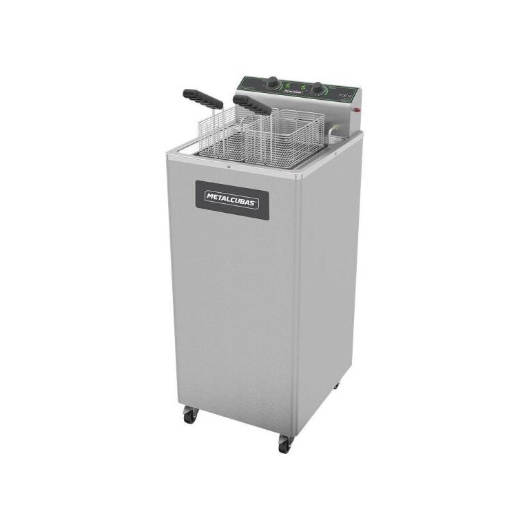 FRITADEIRA ELÉTRICA ZONA FRIA COM PEDESTAL METALCUBAS 15 LITROS FOE15P 8000W 220V