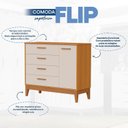Ver imagem 5 de Cômoda Sapateira para Quarto de Bebê Flip Bege/Areia Fosco/Savana