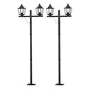 Ver imagem 1 de Kit 2 Postes de Iluminação Jardim E27 Preto Heritage Dital 2 Luzes Praça Calçada Área Externa