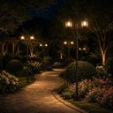 Ver imagem 2 de Kit 2 Postes de Iluminação Jardim E27 Preto Heritage Dital 2 Luzes Praça Calçada Área Externa