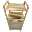 Ver imagem 7 de Cesto Organizador de Roupa em Bambu Tampa Retrátil Bege Lisa