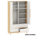 Ver imagem 7 de Guarda Roupa Infantil 2 Portas Tomi Branco com Carvalho - Quater