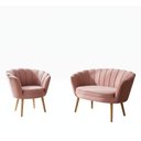 Ver imagem 1 de Namoradeira + Poltrona Pétala Luxo Decorativa Pés Madeira