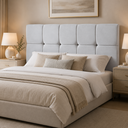 Ver imagem 1 de Cabeceira Painel Nina para Cama Box Solteiro 100 cm Suede Cinza - D’Rossi