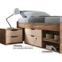 Ver imagem 3 de Cama Solteiro Conect Com Mesa de Apoio 100% Mdf - Atacama/capuccino