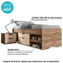 Ver imagem 2 de Cama Solteiro Conect Com Mesa de Apoio 100% Mdf - Atacama/capuccino