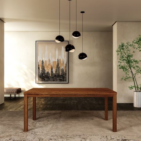 Mesa de Jantar Retangular 180cm 1555ne Nature Madeira Rústico Escuro Finestra