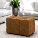Ver imagem 2 de Kit 2 Puffs Decorativos Augusto 70cm Sala de Estar Couro Caramelo Manchado G88 - Gran Belo
