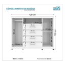 Ver imagem 2 de Cômoda Master Com Rodízios 2 Portas 4 Gavetas Santos Andirá