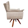Kit 2 Poltronas Decorativas Gran Opala Base Giratória Madeira Suede Bege - 4
