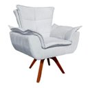 Ver imagem 2 de Kit 2 Poltronas Decorativas Gran Opala Base Giratória Madeira Suede Cinza