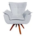 Ver imagem 3 de Kit 2 Poltronas Decorativas Gran Opala Base Giratória Madeira Suede Cinza