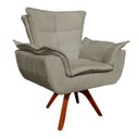 Ver imagem 2 de Kit 2 Poltronas Decorativas Gran Opala Base Giratória Madeira Suede Marrom Rato