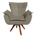Ver imagem 3 de Kit 2 Poltronas Decorativas Gran Opala Base Giratória Madeira Suede Marrom Rato