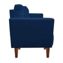 Ver imagem 3 de Sofá Retrô Namoradeira 2 Lugares Livia Suede Azul Marinho - D'Rossi