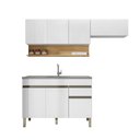 Ver imagem 2 de Cozinha Compacta Line 7 Portas 1 Gaveta MDF 120cm Cinza Gris Kit'S Paraná