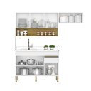 Ver imagem 3 de Cozinha Compacta Line 7 Portas 1 Gaveta MDF 120cm Cinza Gris Kit'S Paraná
