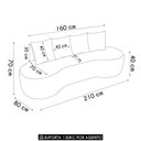 Ver imagem 4 de Sofá 3 Lugares Orgânico 210cm com Almofadas Benin Linho Bege B03 - D’Rossi