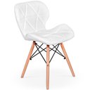 Ver imagem 2 de Kit 16 Cadeiras de Jantar Charles Eames Slim Wood Estofada - Branco