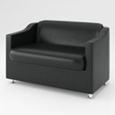 Ver imagem 1 de Sofá Namoradeira Tilla Confortável Courino Cor:preto