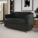 Ver imagem 5 de Sofá Namoradeira Tilla Confortável Courino Cor:preto