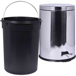 Lixeira Inox Kala 3L C/Pedal Balde Removivel - 3