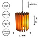 Ver imagem 3 de Luminária Teto tipo Pendente QUITO MDF - Completa - Cor: Marrom