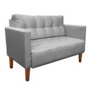 Ver imagem 2 de Sofá Retrô Namoradeira 2 Lugares Livia Suede Cinza - D'Rossi