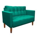 Ver imagem 2 de Sofá Retrô Namoradeira 2 Lugares Livia Suede Verde Tiffany - D'Rossi