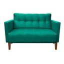 Ver imagem 1 de Sofá Retrô Namoradeira 2 Lugares Livia Suede Verde Tiffany - D'Rossi