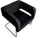 Ver imagem 2 de Poltrona Decorativa Scarlett Base Aço Preto Veludo Preto - Nexta Casa