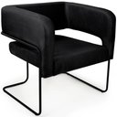 Ver imagem 1 de Poltrona Decorativa Scarlett Base Aço Preto Veludo Preto - Nexta Casa