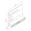 Ver imagem 2 de Estante Home Theater Suspenso com Aparador Frizz Select Cinamomo Off White – Madetec